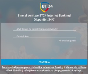 Interfata serviciului de internet banking BT24