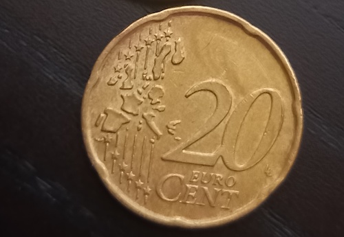 moneda euro veche defect batere