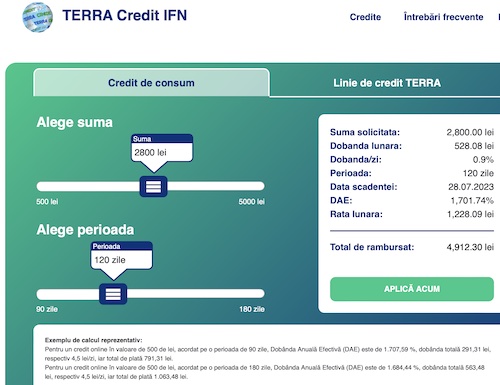 terra credit poprire